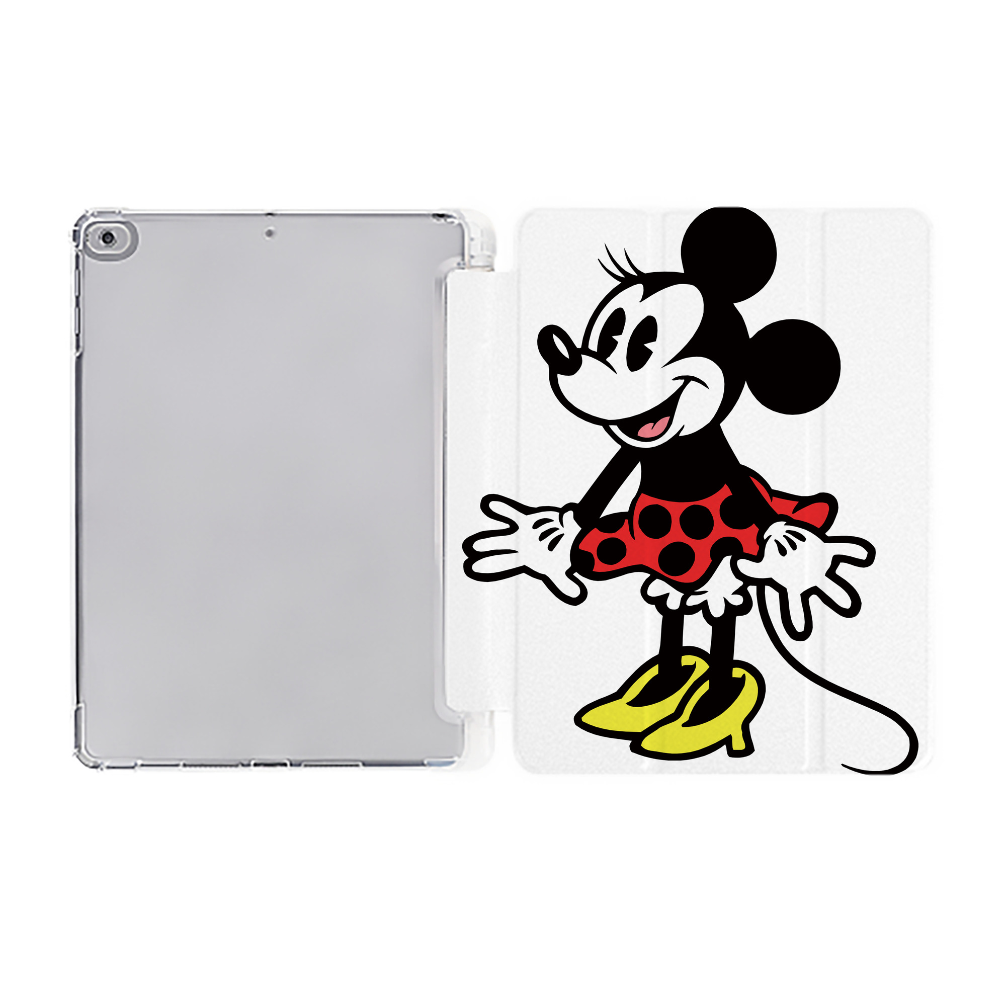 （画像用） ミッキーマウス Mickey Mouse IPad ケース ペン収納付き 三つ折りスタンド PUレザー×シリコン 対応機種9.5/10.5/10.9インチ